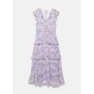 Mint Velvet Lilac Floral Ruffle Maxi Dress